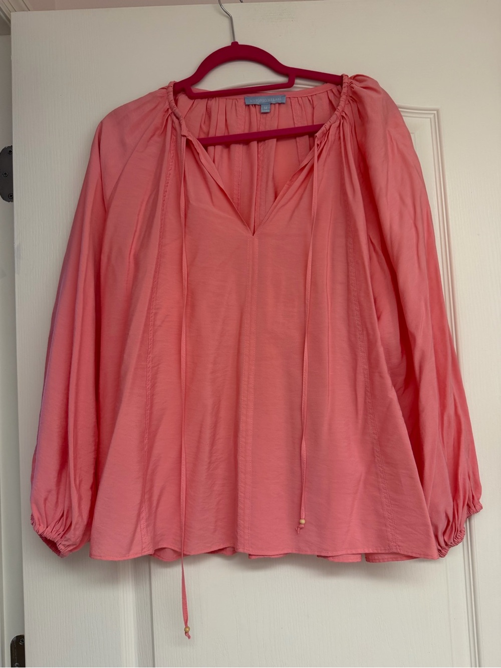 EUC Antonio Melina Coral Pink Peasant Blouse - Women Tops Size M